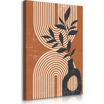 Obraz OBRAZ NA PLÁTNĚ LISTY PŘÍRODA DŽBÁN ABSTRAKCE BOHO STYL 20x30