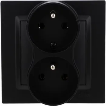 Elektrická zásuvka Elektrická Zásuvka zásuvka Kontakt-simon černá