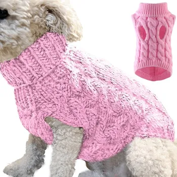 Dámský svetr SVETR SVETŘÍK MIKINA teplý OBLEČEK PRO PSA KOČKU na zimu ROLÁK růžový S