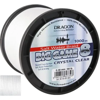 Šňůra DRAGON Big Game 8 Crystal 0,38mm 80lbs *: Šňůra DRAGON Big Game 8 Crystal 0,38mm 80lbs 200m