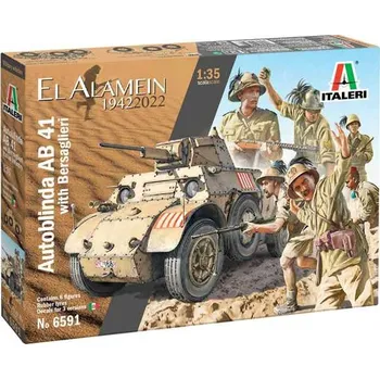 Plastikový model Fiat AB 41 with Bersaglieri Italian Infantry (Italeri 1:35)