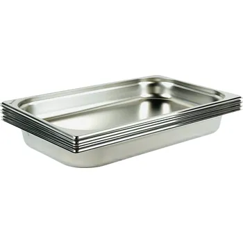 Gastrofans Zvýhodněný multipack 6x Gastronádoba 1/1 GN 65 mm, nerezová, plná
