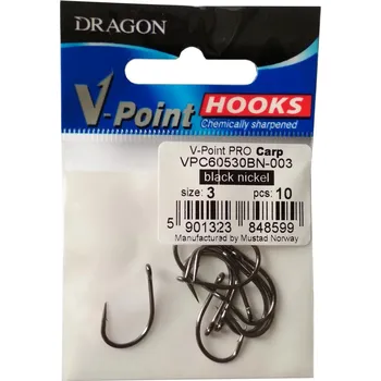 Rybářský háček Háček MUSTAD V-Point PRO Carp 60530BN 10ks *: Háček MUSTAD V-Point PRO Carp 60530BN 10ks 4.