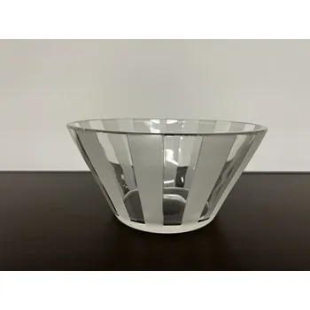 Křišťálová mísa s matnými pruhy, Glamour Crystal, 23cm