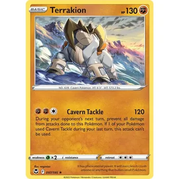 Karetní hra Terrakion 097/195 - Silver Tempest Typ karty: Holo