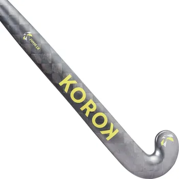 Hokejka KOROK Hokejka na pozemní hokej low bow 95 % karbon FH995 pro dospělé 37,5" BÍLÁ|ŠEDÁ|ŽLUTÁ