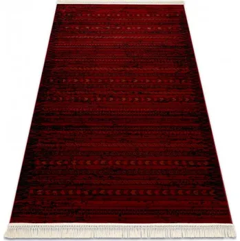 Koberec Makro Abra Kusový koberec klasický ORIENT 5820 bordó černý s třásněmi Rozměr: 100x200 cm