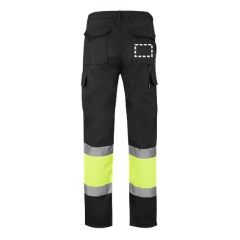 Pánské kalhoty VL POSEIDON LARGE. Dvoubarevné keprové kalhoty s více kapsami (210 g/m²), z bavlny (20 %) a polyesteru (80 %) 1 Back Pants, 100 x 70 Transfer, 1 barva