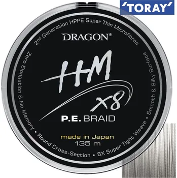 Šňůra DRAGON HMX8 P.E. Grey 135m *: Šňůra DRAGON HMX8 P.E. Grey 135m 0,18mm / 20,20kg