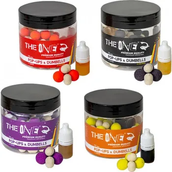 Boilies Boilie THE ONE Pop-Ups 50g *: Boilie THE ONE Red Pop-Ups a Dumbells jahoda-klobása