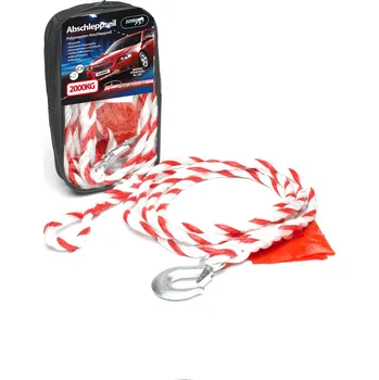 Upínací popruh Tažné lano JUMBO 2000kg v plast. tašce (oko,hák, praporek)