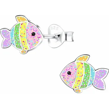 Náušnice Stříbrné náušnice Duhová rybka 9 x 7 mm, 0,5 g