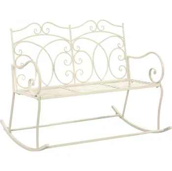 Zahradní lavice Zahradní lavice 104 cm železná starožitná bílá IM_45436