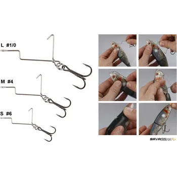 Rybářský háček Offsetové Trojháčky SAVAGE GEAR 4Play *: Offsetové Trojháčky SAVAGE GEAR 4Play Velikost M (3ks)