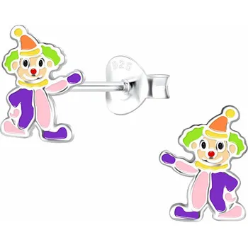 Náušnice Stříbrné náušnice Klaun 6 x 9 mm, 0,48 g