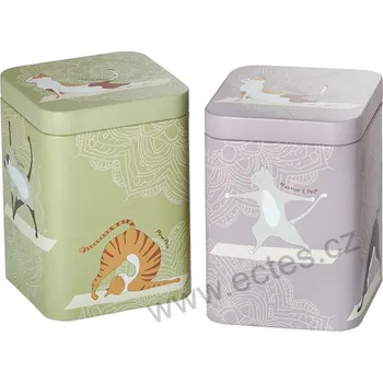 Dóza na potraviny ChaCult YOGA CATS plechová dóza na čaj 3392 kočky cvičící jógu | 2-MIX