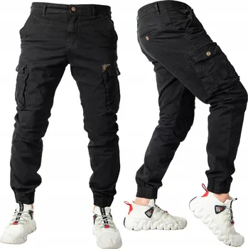 Pánské kalhoty Pánské kalhoty JOGGERY kapsáče ČERNÉ ERIOL vel. 31