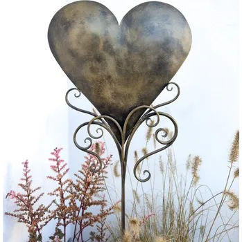 Zahradní dekorace Kované srdce Srdce 20x20 cm Černá