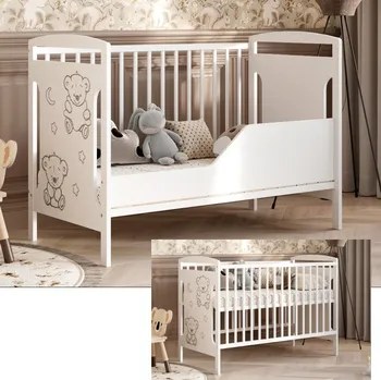 Dětská postýlka Dětská postýlka Ted 60x120. Součástí balení: Zábrana Druh matrace: bez matrace