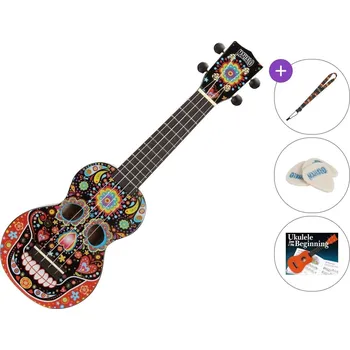 Ukulele Mahalo MA1SK-BK SET Skull Black Sopránové ukulele