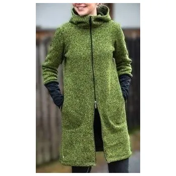 Dámský kabát Fantom Dámský SVETROVINOVÝ kabát s kapucí - kaktusově zelený melír KONFEKČNÍ VELIKOST: S