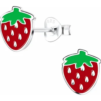 Náušnice Stříbrné náušnice Jahody 7 x 8 mm, 0,5 g