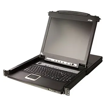 KVM přepínač Aten LCD 19" KVM přepínač (USB + PS/2, VGA) 16:1, USB + PS/2, single rail, US (CL5716N) (CL5716N US) - 14.01.7504