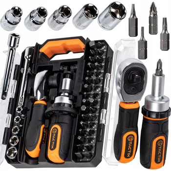 Šroubovák Sada bitů a nástrčných klíčů 40 ks. Ráčna + Šroubovák - TACTIX