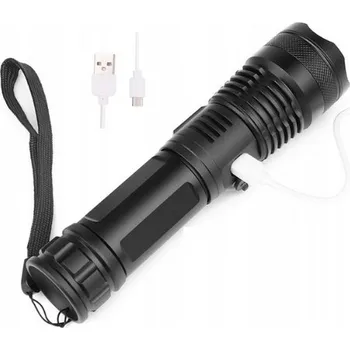 Taktická LED svítilna s USB nabíjením, 1 ks