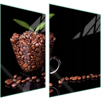 Obraz Skleněná ochranná deska na sporák 70x52 Káva