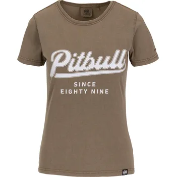 Dámská móda PitBull West Coast - dámské triko ANGEL LOGO hnědé L