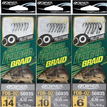 Rybářský háček OWNER Japan Návazec Owner FDB-02 Pellet Band *: Návazec Owner FDB-02 Pellet Band 0,18mm 6,8kg vel. 6