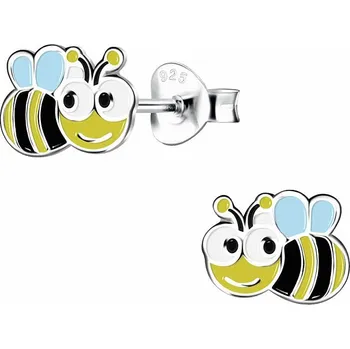 Náušnice Stříbrné náušnice Roztomilé včelky 8 x 6 mm, 0,51 g