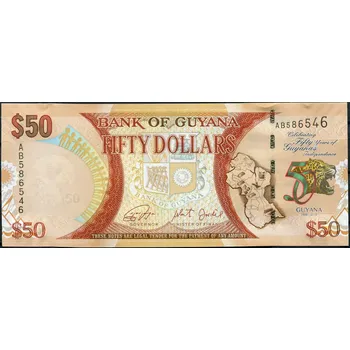 Guyana (P 41) - 50 dolarů (2016) - UNC - pamětní AK série
