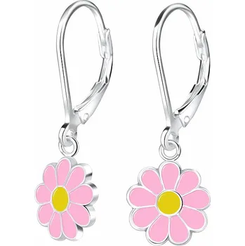 Náušnice Stříbrné náušnice Růžová kytička 7 x 7 mm, 1,03 g