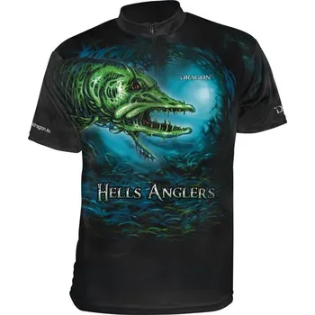 Pánské tričko Tričko DRAGON Hells Anglers ClimaDRY - štika *: Tričko DRAGON Hells Anglers ClimaDRY - štika S