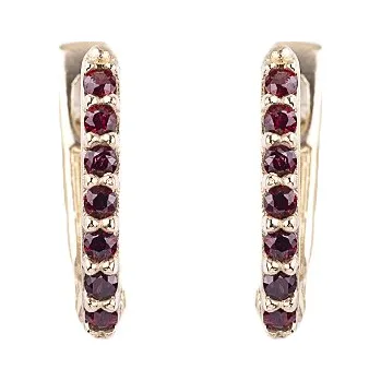 Náušnice granát - zlaté náušnice - linka (U3-2079-1)