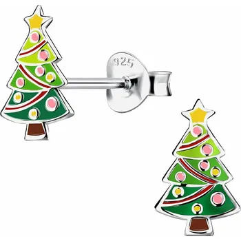 Náušnice Nefertitis Stříbrné náušnice Vánoční stromek 6 x 10 mm, 0,47 g