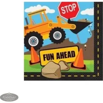 Papírový ubrousek UNIQUE Papírové ubrousky Stavba - staveniště - 32 x 32 cm - 16 ks