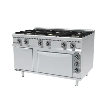 Sporák GastroHaal P.SPE-940-NSC Plynový sporák s horkovzdušnou troubou, neutrální skřínka - vařidlo, 4x hořáky (Practic, Plynový 4 hořákový sporák - vařidlo s horkovzdušnou troubou, neutrální skřínka - P.SPE-940-NSC)