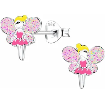 Náušnice Stříbrné náušnice Růžová víla 9 x 9 mm, 0,54 g