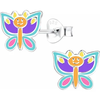 Náušnice Stříbrné náušnice Veselý motýl 8 x 7 mm, 0,54 g