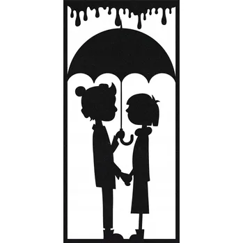 Obraz NÁSTĚNNÁ DEKORACE PROLAMOVANÝ OBRAZ PÁR ČERNÝ VELUR