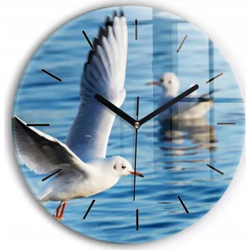 Hodiny Dekorativní nástěnné hodiny s krásnou grafikou Racka v Gdyni kulatý, průměr 30 cm