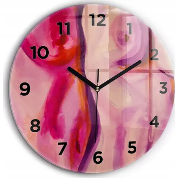 Hodiny Moderní skleněné nástěnné hodiny Malířství Ženy černé ručičky průměr 60 cm