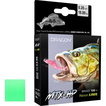 Šňůra DRAGON MTX-HP Neon Lime 135m *: Šňůra DRAGON MTX-HP Neon Lime 135m 0,16mm 14,60kg