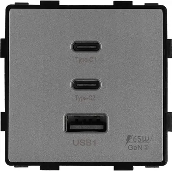 Elektrická zásuvka USB zásuvka do zdi MIUUN šedá