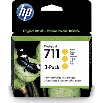 Sada tří inkoustových kazet HP 711 pro Designjet T120/520 | 3 x 29 ml | žlutá