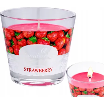 Svíčka VOŇAVÁ SVÍČKA Skleněná svíčka s Jahoda