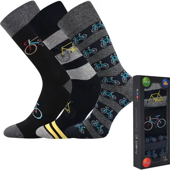 Voxx Pánské společenské ponožky V KRABIČCE - TROJBALENÍ - CYKLO velikost/rozměry: 43-46